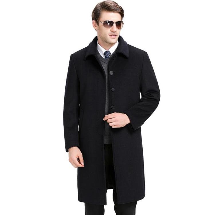 2023新款羊絨大衣男長款水貂毛領黃金貂內膽冬季中年羊毛呢子外套-細節圖3