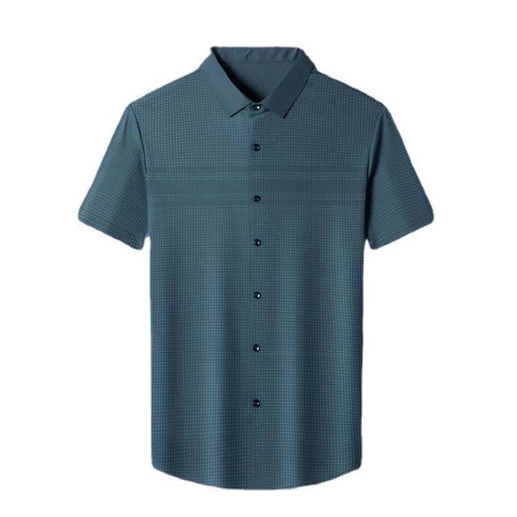 襯衫 夏季男式無痕短袖 正韓中年男士襯衣休閒透氣百搭薄款男裝-細節圖5