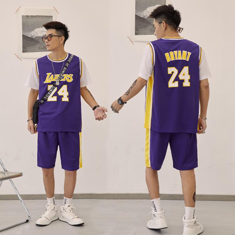 套裝 男學生籃球服夏季短袖運動青少年潮牌正韓大碼男裝速干二件套-細節圖9