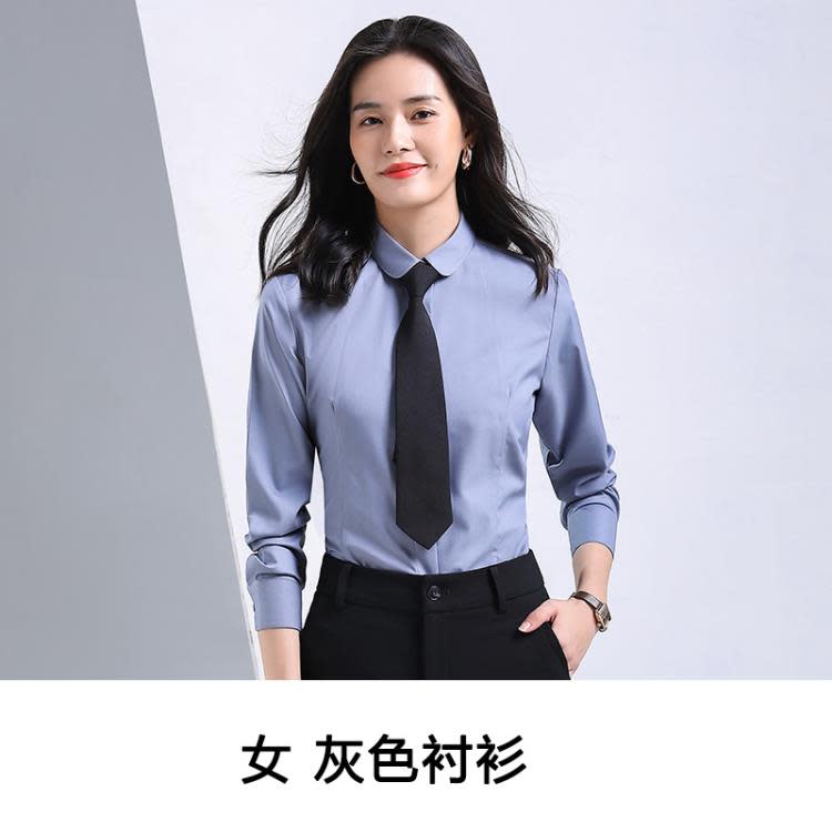 商務襯衫男女同款職業正裝竹纖維修身免燙公司白領工裝訂製logo-細節圖7