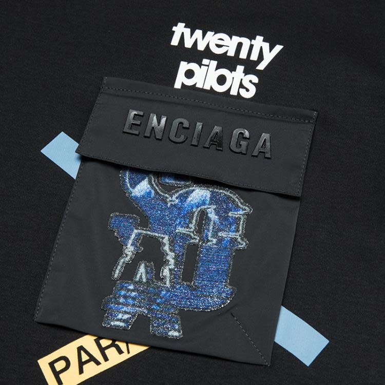 夏季短袖T恤男士微寬松潮牌印花潮流胸前重工口袋拼布個性網紅帥-細節圖3