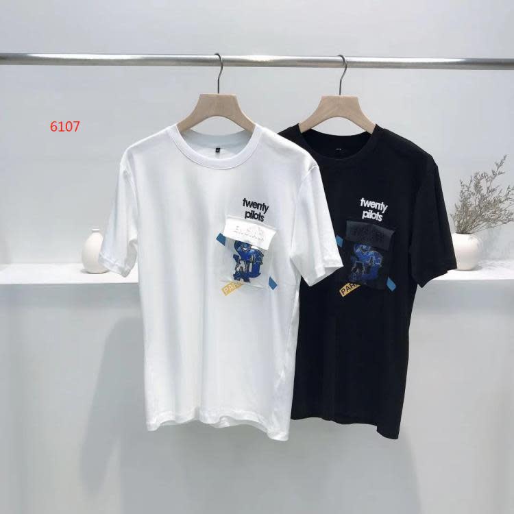 夏季短袖T恤男士微寬松潮牌印花潮流胸前重工口袋拼布個性網紅帥-細節圖6