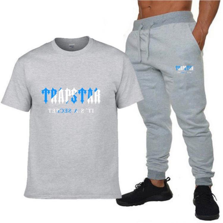 短袖T恤 夏季男士 長褲套裝 衫純色休閒套裝運動套裝衫批髮-細節圖6