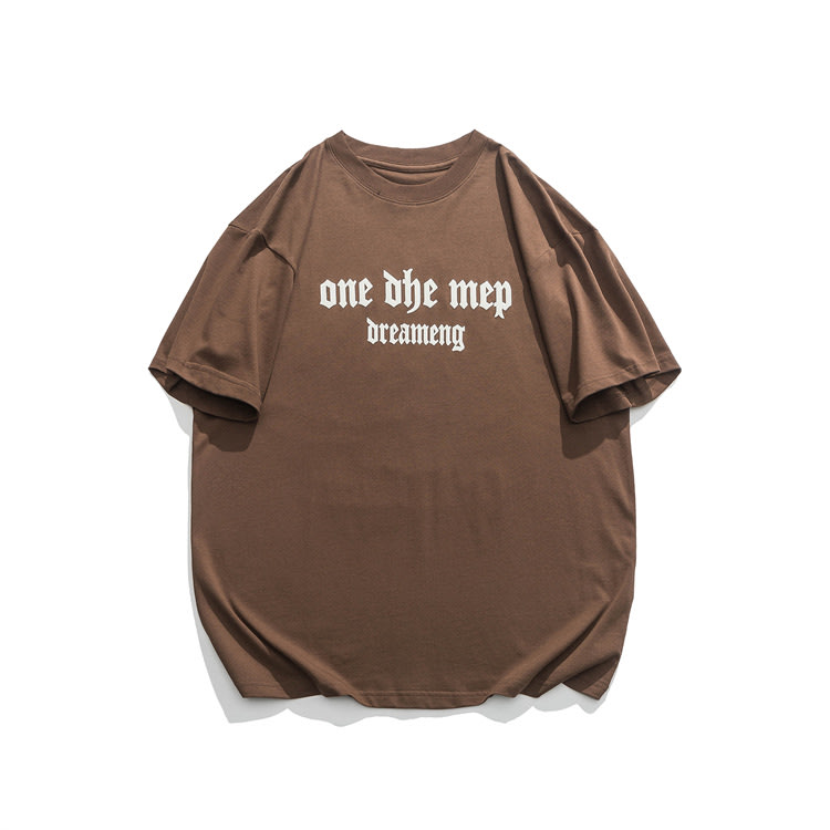 北界男裝 美式潮牌2023夏季新款髮泡印花短袖T恤男ins休閒體恤衫-細節圖6