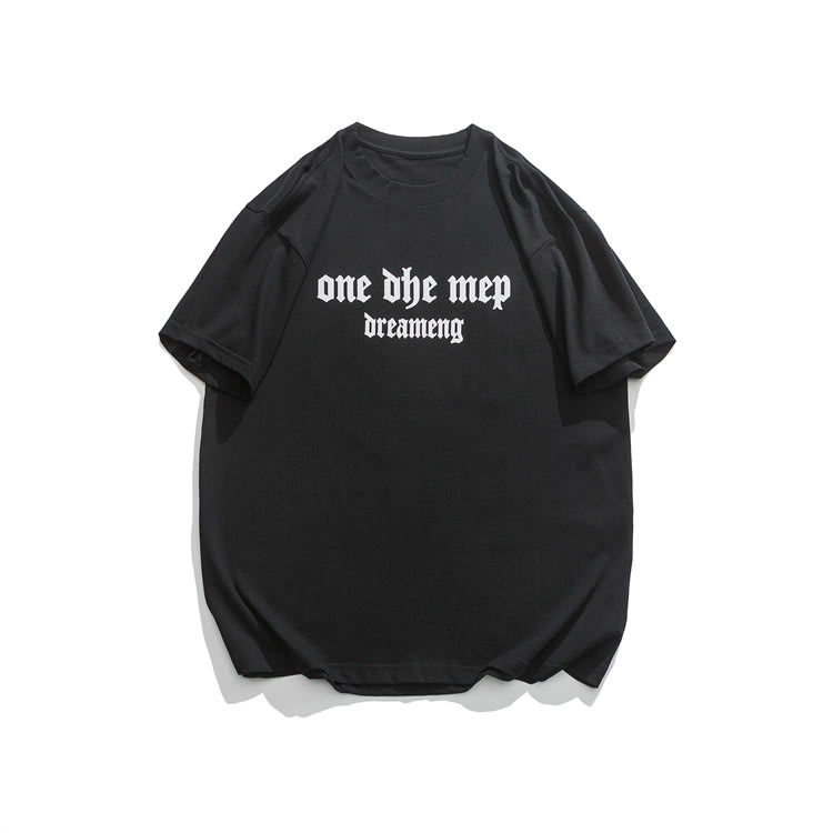 北界男裝 美式潮牌2023夏季新款髮泡印花短袖T恤男ins休閒體恤衫-細節圖7