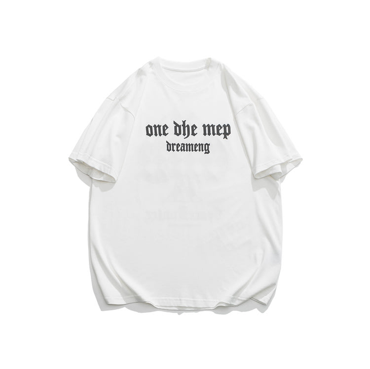 北界男裝 美式潮牌2023夏季新款髮泡印花短袖T恤男ins休閒體恤衫-細節圖8