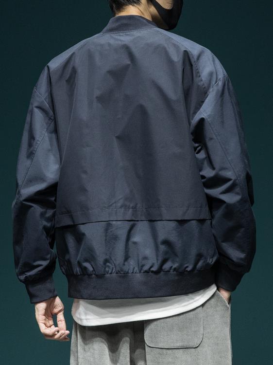 夾克 高級感日系工裝外套男士寬松大碼春季新款棒球服飛行員休閒潮-細節圖3