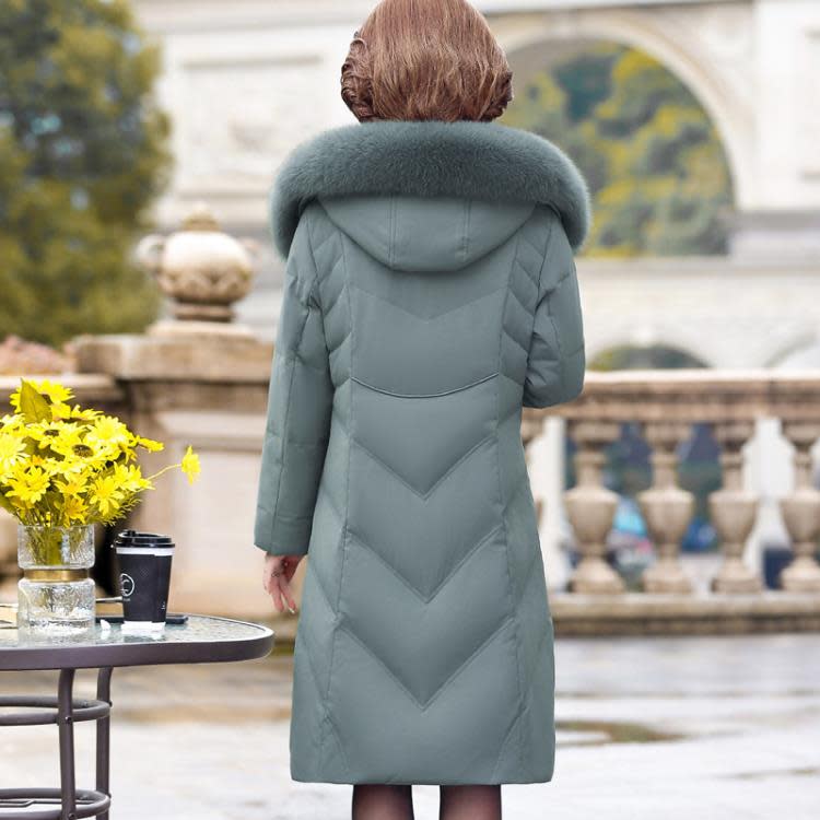 正品名牌媽媽冬季羽絨服中長款中年洋氣大碼中老年女冬裝時尚外套-細節圖3
