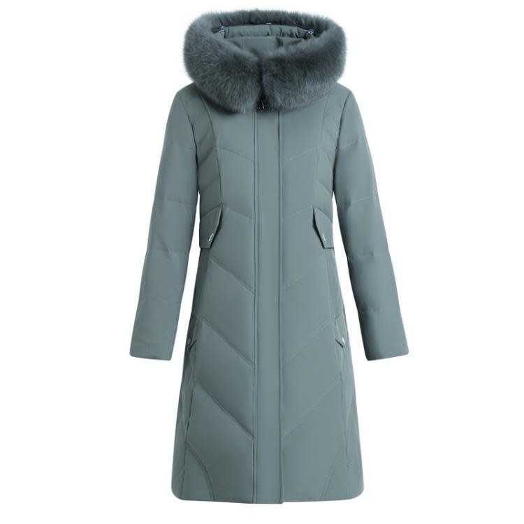 正品名牌媽媽冬季羽絨服中長款中年洋氣大碼中老年女冬裝時尚外套-細節圖5