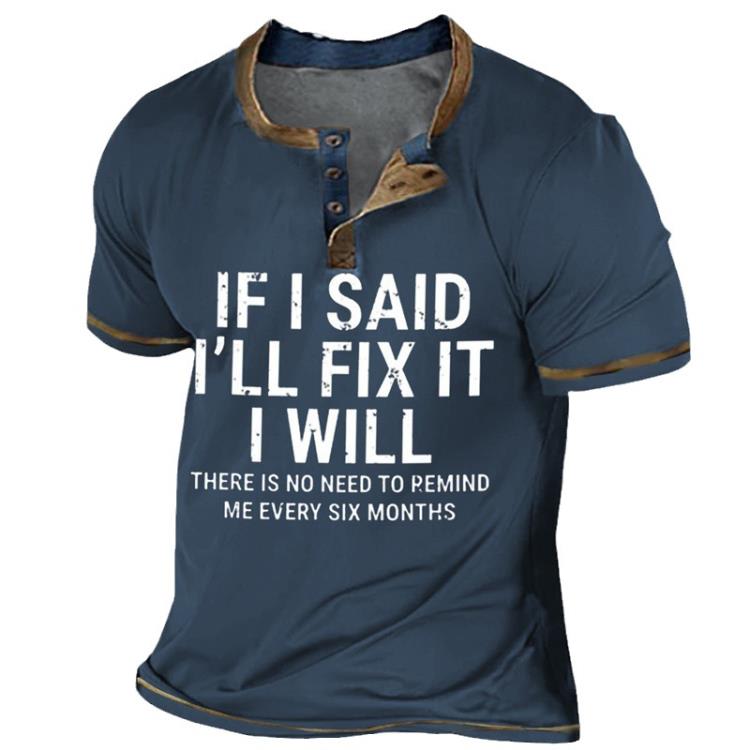 2023新款夏季新款男士休閒亨利圓領T恤衫3d數碼印花休閒運動短袖-細節圖5