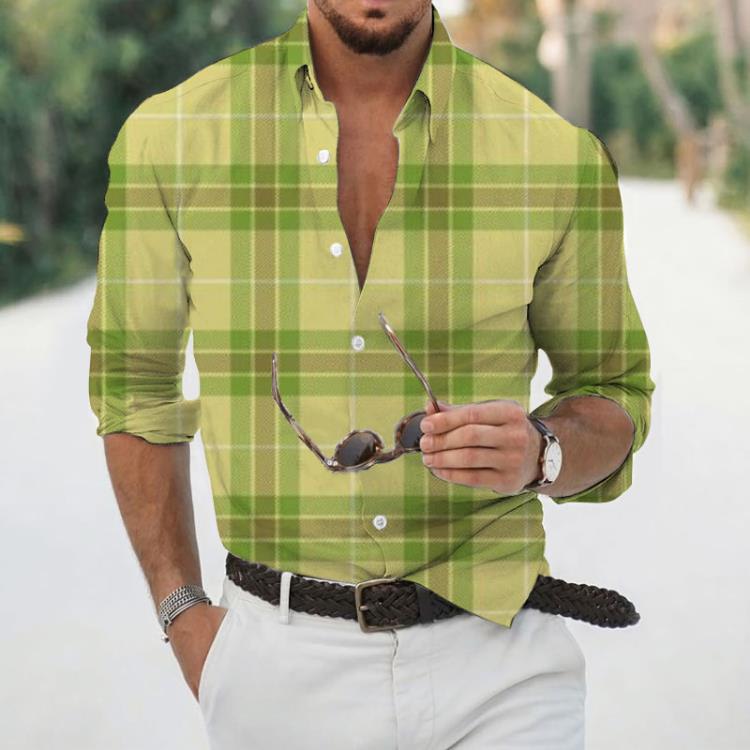 襯衫 新款長袖條紋肌肉男式翻領長袖爆款-細節圖6