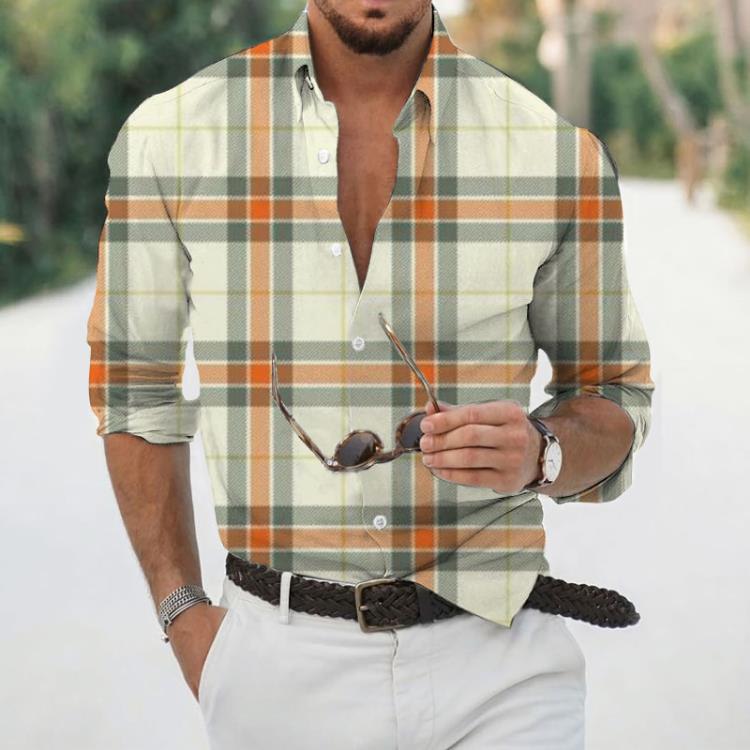 襯衫 新款長袖條紋肌肉男式翻領長袖爆款-細節圖9