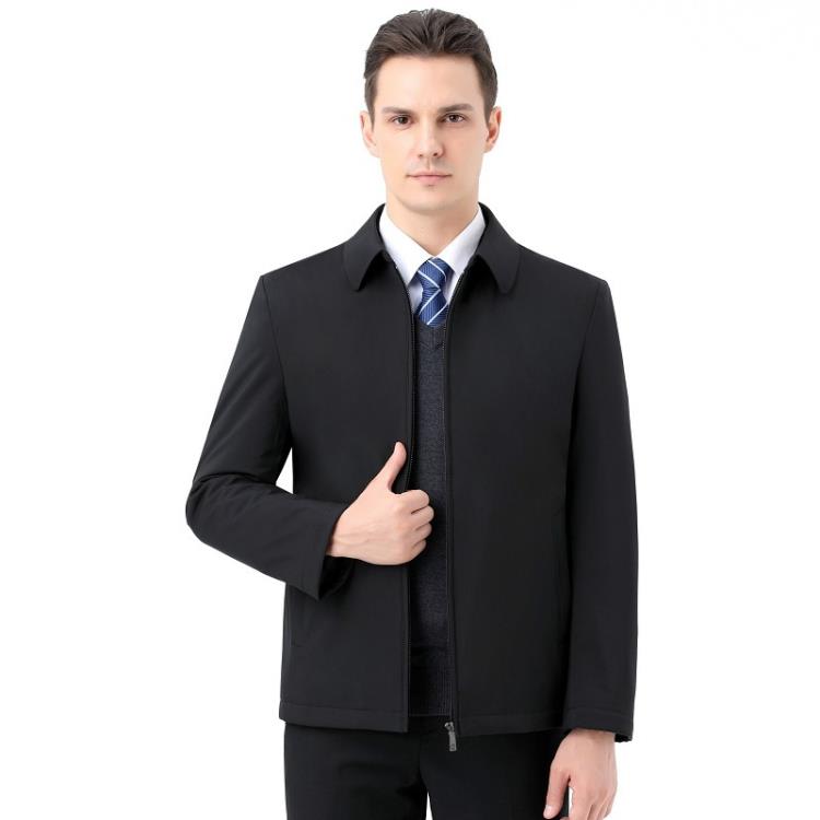 冬季新款中年男士羽絨服短款加厚保暖爸爸冬裝時尚休閒夾克外套男-細節圖4