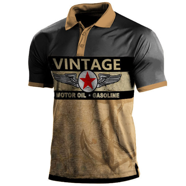 短袖T恤 歐美爆款夏季男裝戶外寬松翻領運動衫POLOT-細節圖8