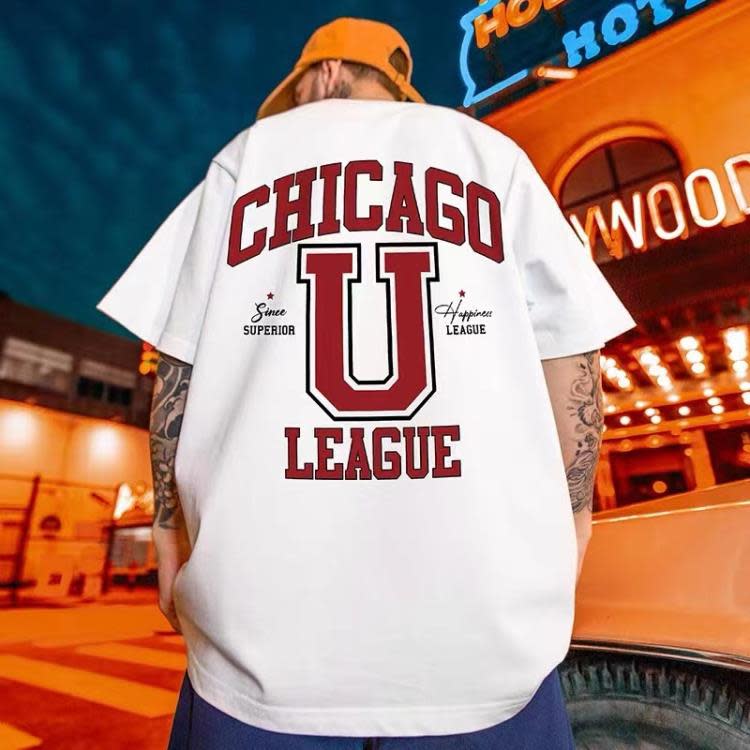 短袖T恤 夏季新款重磅高檔純棉美式復古潮牌t恤男ins寬松香港高街上衣-細節圖2