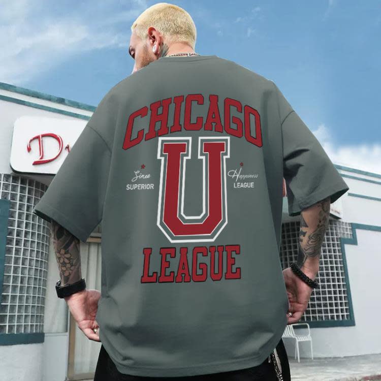 短袖T恤 夏季新款重磅高檔純棉美式復古潮牌t恤男ins寬松香港高街上衣-細節圖4