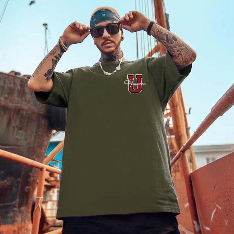 短袖T恤 夏季新款重磅高檔純棉美式復古潮牌t恤男ins寬松香港高街上衣-細節圖5