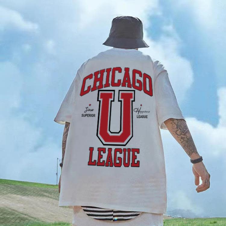 短袖T恤 夏季新款重磅高檔純棉美式復古潮牌t恤男ins寬松香港高街上衣-細節圖7