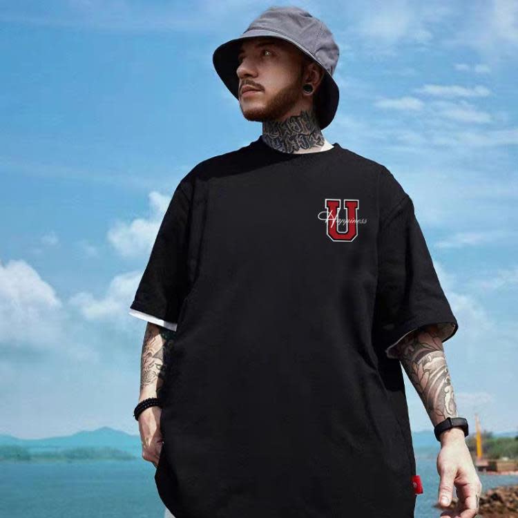 短袖T恤 夏季新款重磅高檔純棉美式復古潮牌t恤男ins寬松香港高街上衣-細節圖8