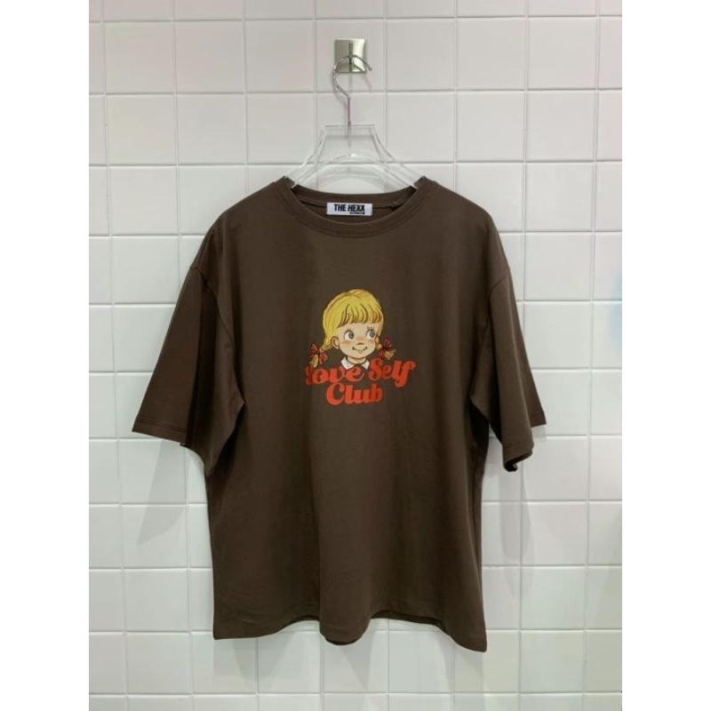 現貨 韓國溫妮妹小女孩短袖上衣  咖色-細節圖2