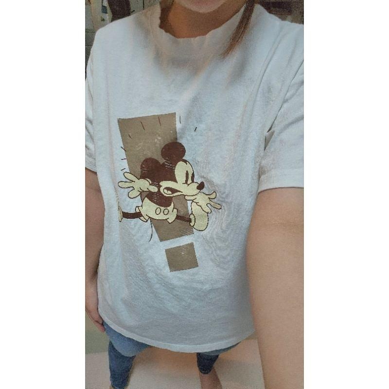 現貨 韓國米奇復古風短袖T恤 卡其/深灰/白-細節圖3