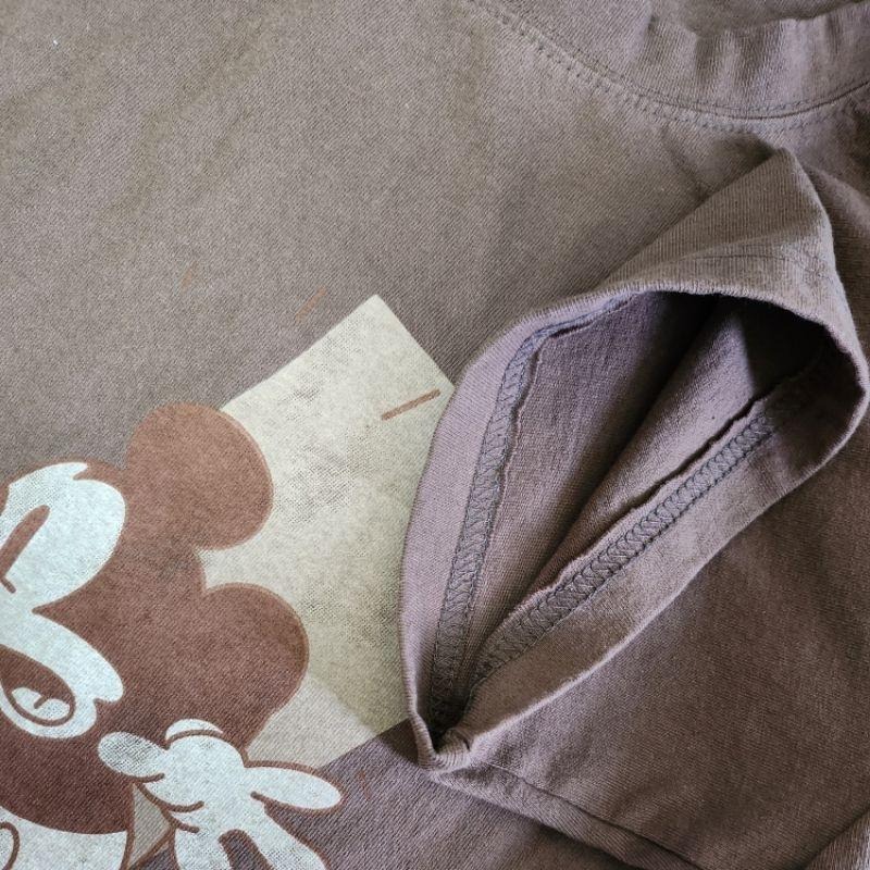 現貨 韓國米奇復古風短袖T恤 卡其/深灰/白-細節圖6