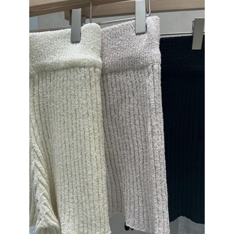 現貨 韓國舒適好搭針織短褲 米/黑-細節圖3