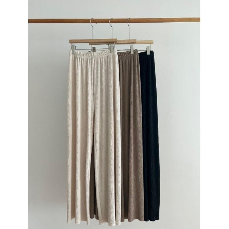 現貨 韓國夏季涼感冰絲褲 咖/黑-細節圖2