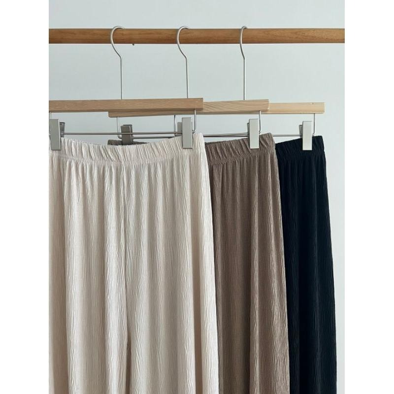 現貨 韓國夏季涼感冰絲褲 咖/黑-細節圖3