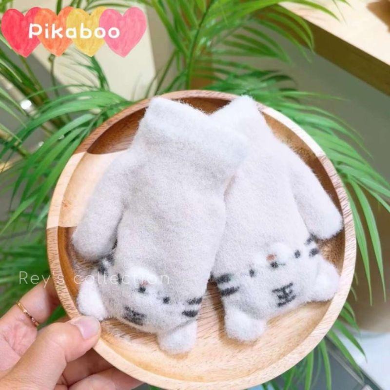 現貨 韓國 可愛小老虎絨毛保暖手套-細節圖6