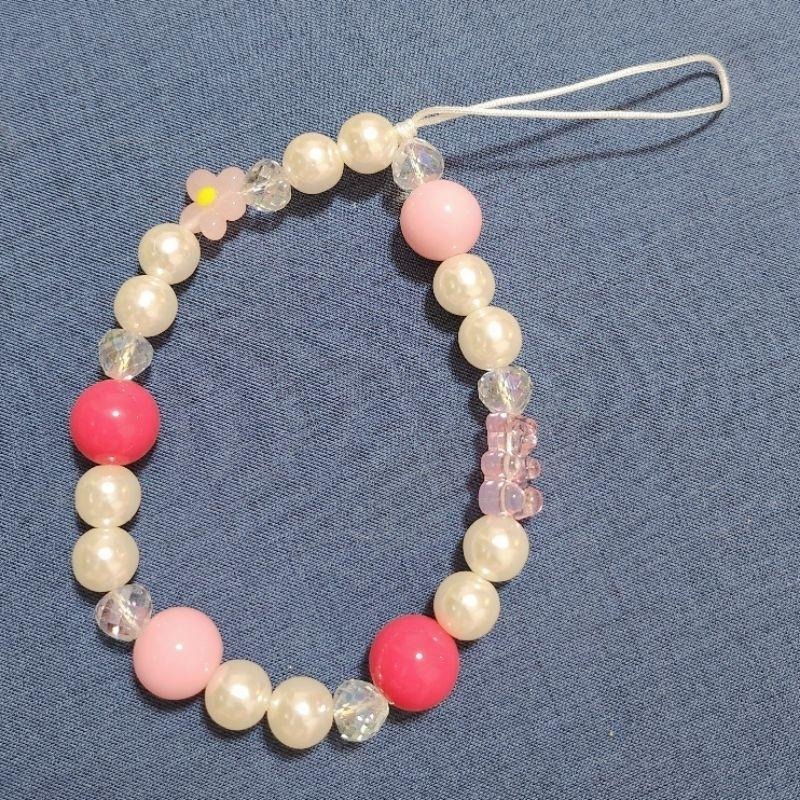 現貨 韓國串珠手機吊飾 春天小雛菊與熊-細節圖3