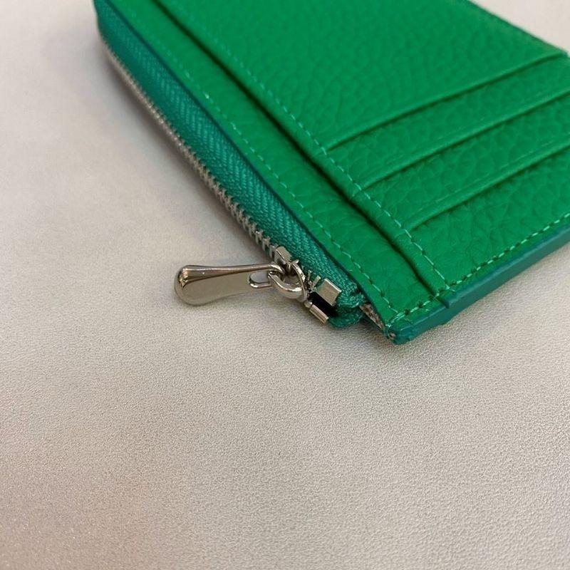 現貨 韓國皮夾 歐膩真皮拉鍊卡夾 亞麻藍-細節圖2