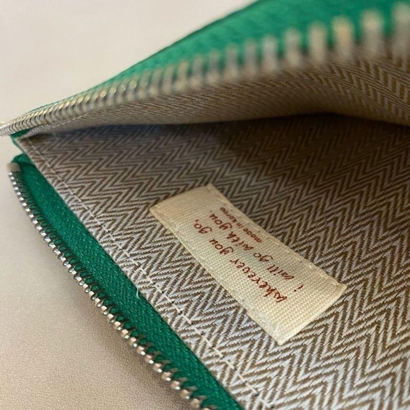 現貨 韓國皮夾 歐膩真皮拉鍊卡夾 亞麻藍-細節圖4