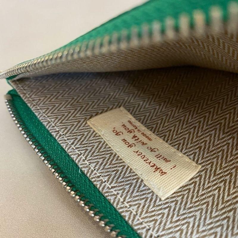 現貨 韓國皮夾 歐膩真皮拉鍊卡夾 亞麻藍-細節圖4