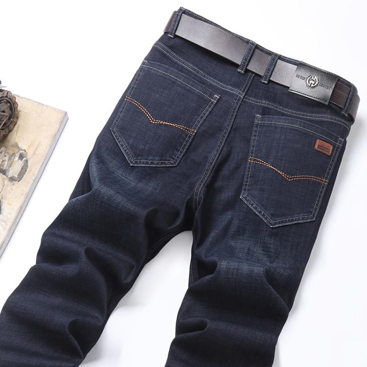 牛仔褲 冬季男褲工地干活男士直筒寬松彈力休閒大碼便宜工作長褲子-細節圖5