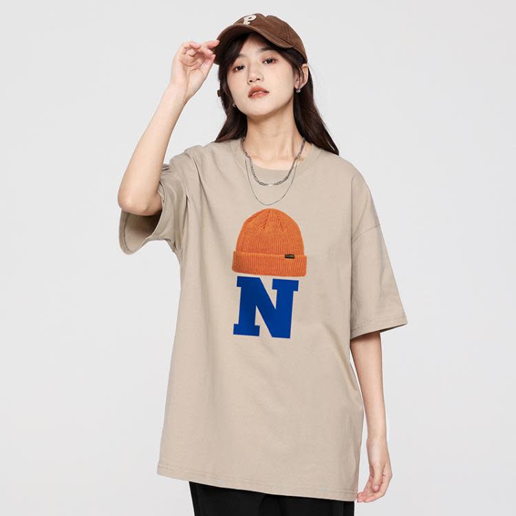 短袖T恤 香港寬松純棉五分袖t恤男士潮牌男女款半袖學生情侶裝-細節圖6