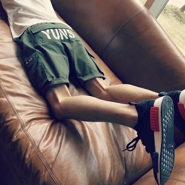 夏季新款男士短褲工裝褲寬松休閒潮牌正韓潮流帥氣5分褲男運動褲-細節圖2