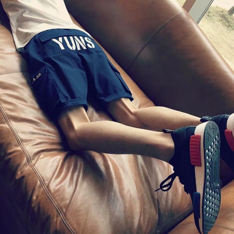 夏季新款男士短褲工裝褲寬松休閒潮牌正韓潮流帥氣5分褲男運動褲-細節圖3