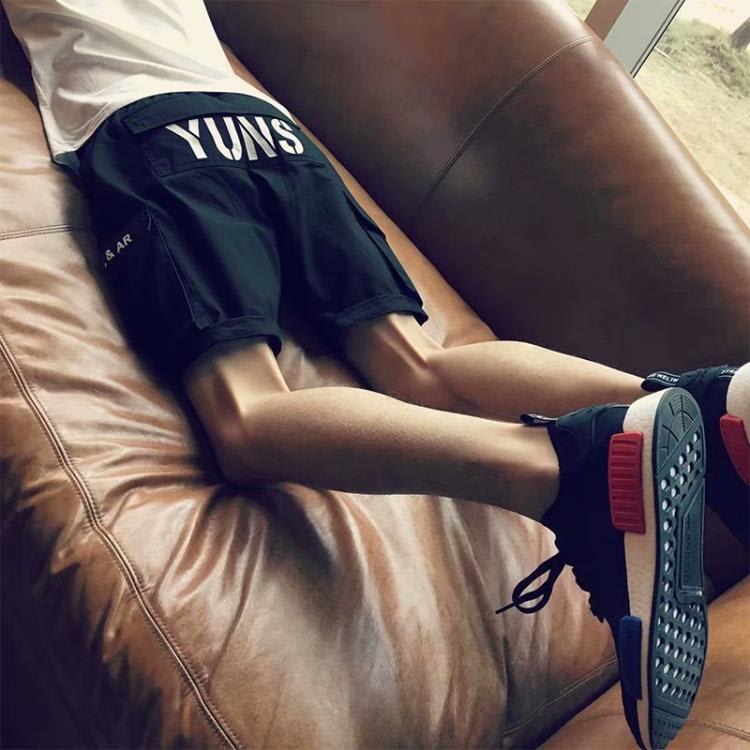 夏季新款男士短褲工裝褲寬松休閒潮牌正韓潮流帥氣5分褲男運動褲-細節圖7