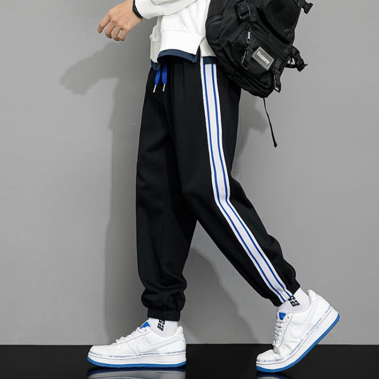 休閒褲 2023新款秋冬季330g重磅華棉褲男生九分褲束腳寬松男士衛褲子-細節圖6