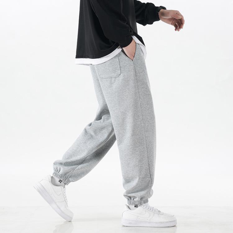 長褲 褲子男士秋冬季2023新款潮牌束腳工裝休閒寬松灰色運動衛褲男-細節圖4