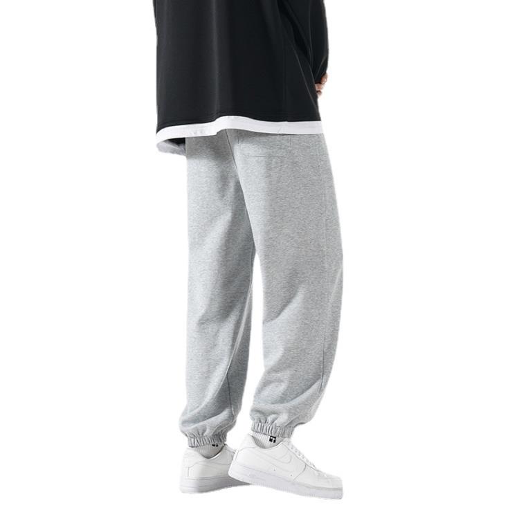 長褲 褲子男士秋冬季2023新款潮牌束腳工裝休閒寬松灰色運動衛褲男-細節圖5