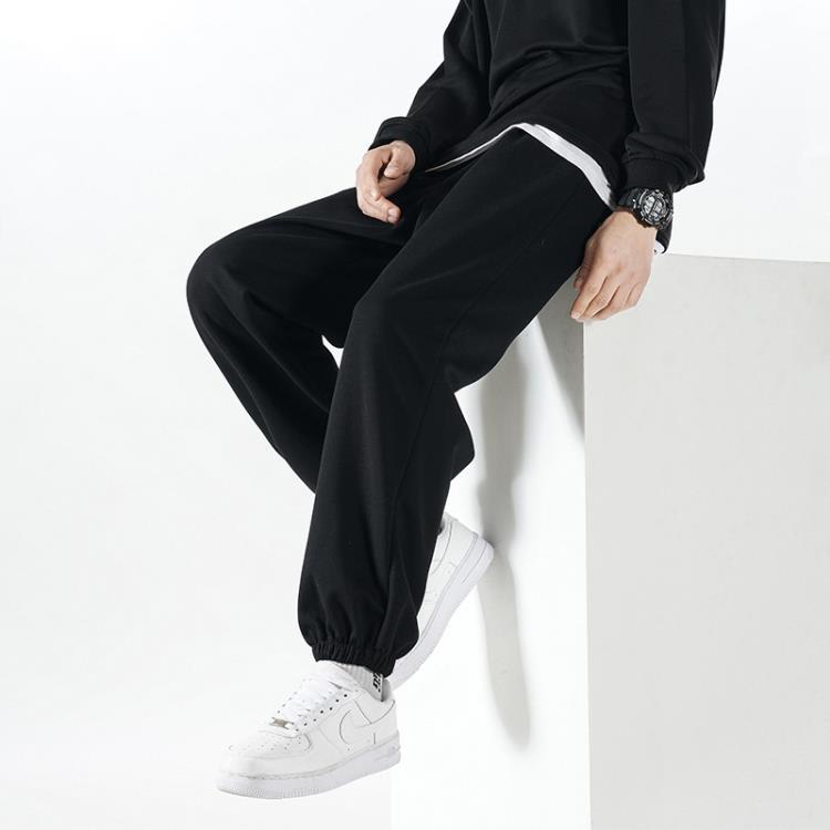 長褲 褲子男士秋冬季2023新款潮牌束腳工裝休閒寬松灰色運動衛褲男-細節圖6
