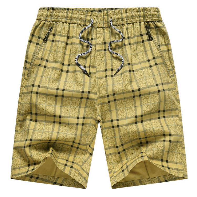 短褲 純棉中年男士休閒格子多口袋夏天大碼寬松五分褲運動沙灘褲男-細節圖4