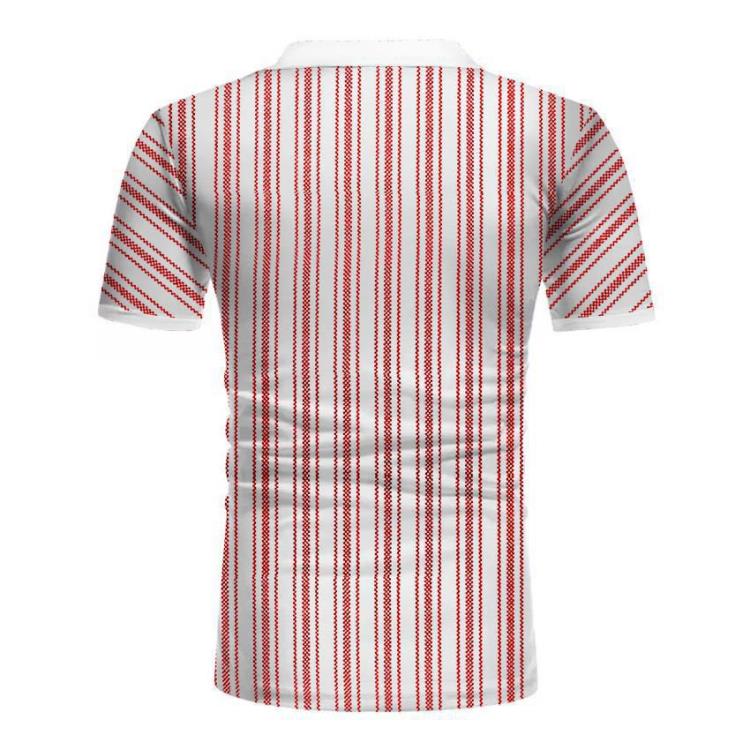 短袖T恤 夏季男士翻領Polo衫 歐美大碼時尚休閒3D數碼印花拉鍊上衣-細節圖4