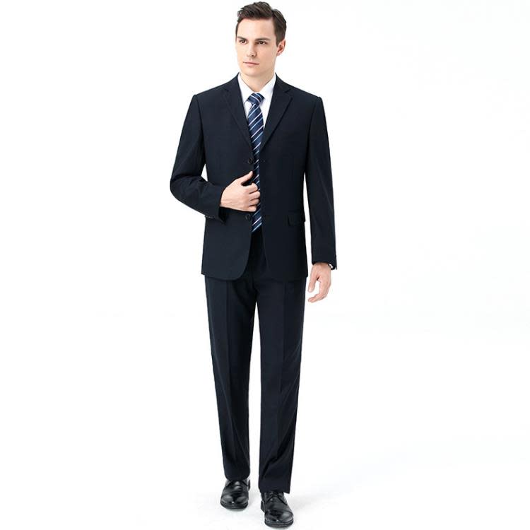 品牌春秋新款西服套裝男中年商務職業正裝西裝大碼結婚禮服爸爸裝-細節圖3