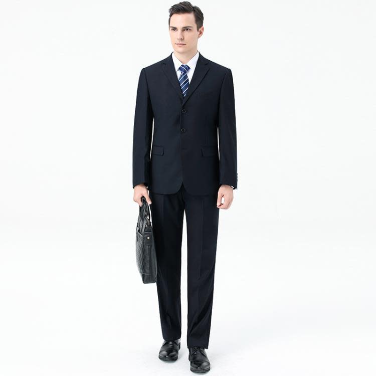 品牌春秋新款西服套裝男中年商務職業正裝西裝大碼結婚禮服爸爸裝-細節圖4