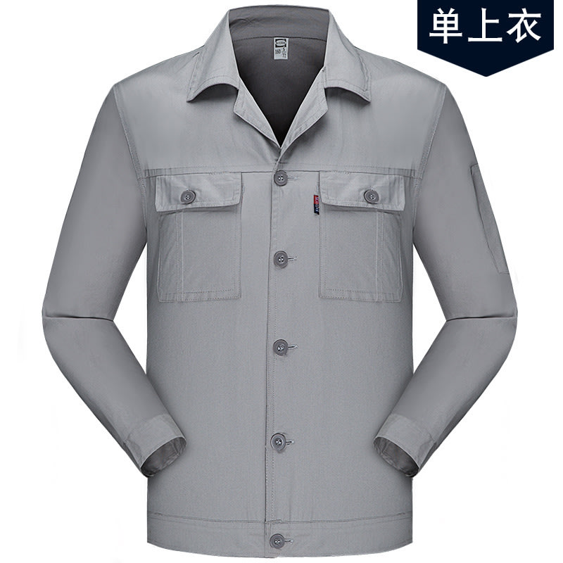 套裝 夏季工作服薄款短袖純棉勞保服工廠工服汽修廠服全棉工裝訂製-細節圖9