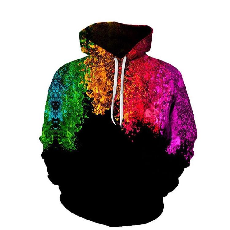 衛衣 2023歐美春秋季款油漆連帽衫 3D數碼印花童裝寬松棒球服-細節圖4