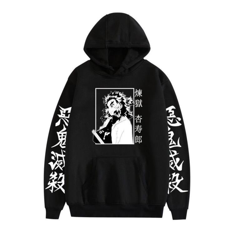 衛衣 2023新款鬼滅之刃系列動漫印花時尚休閒帶帽-細節圖2